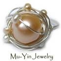 Mu-Yin Jewelry : wire wrapped pearl rings 