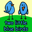 two little blue birds : 