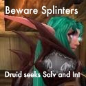 Beware Splinters : Druid seeks salvation and Intellect